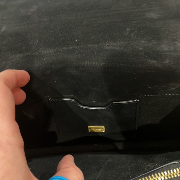 π Dolce & Gabbana black purple tan suede double handle satchel handbag π - Picture 14 of 17